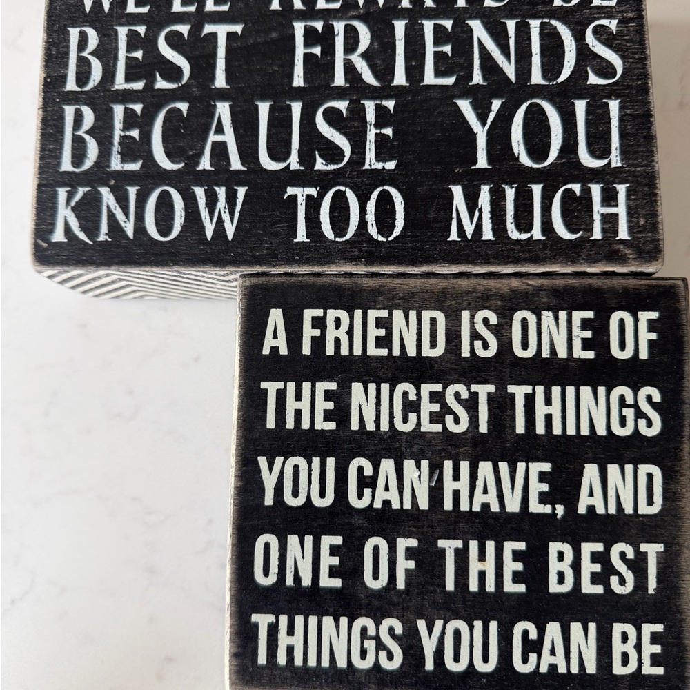 Designs by Kathy Black and White Friendship Quote Blocks